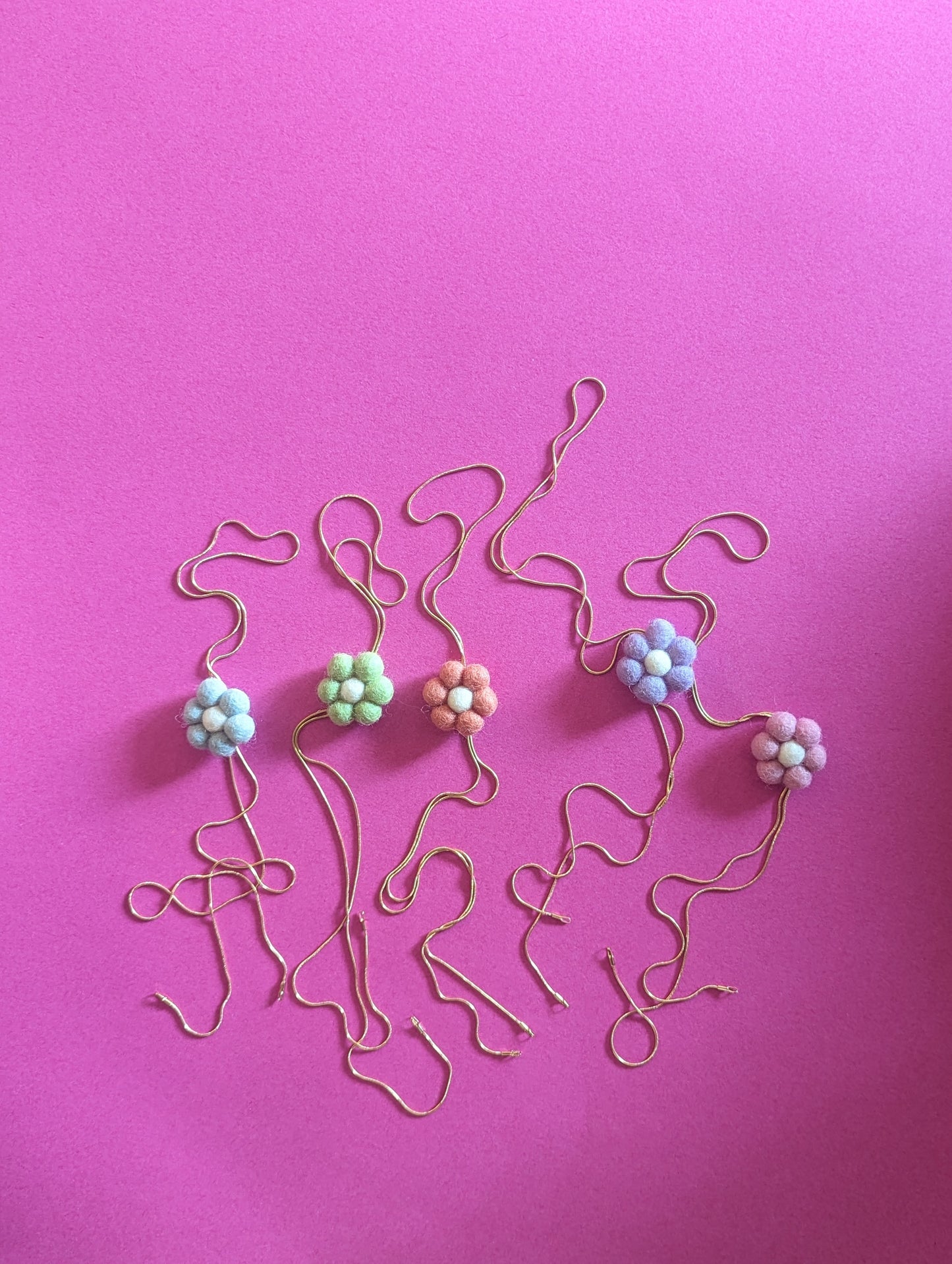 Bolo Tie Necklace - Felted Mini Flower