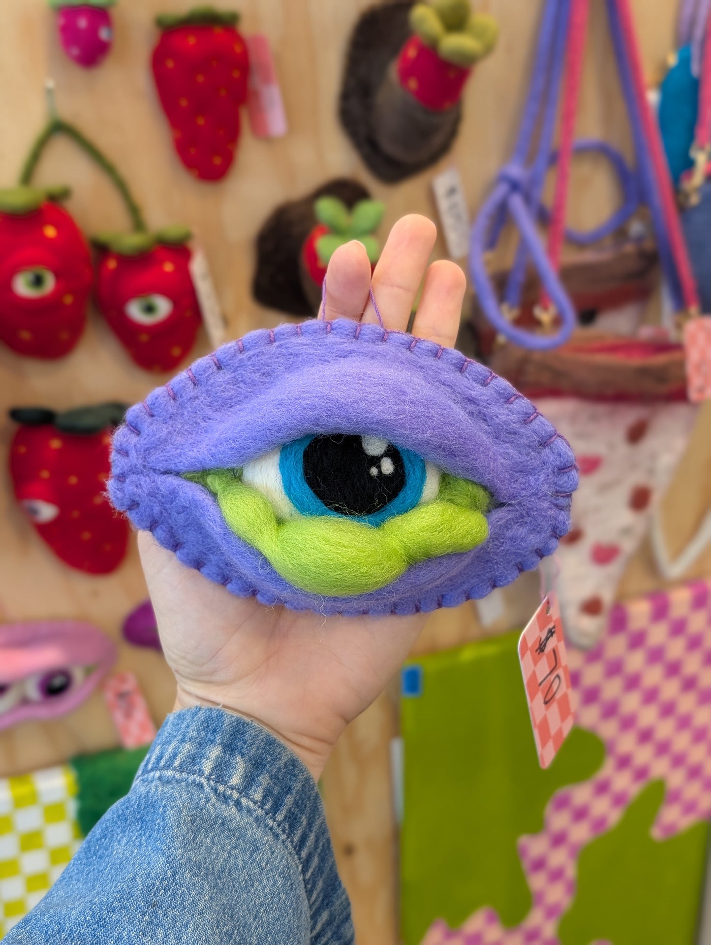 Purple Green Ooze Monster Eye Wall Hanging