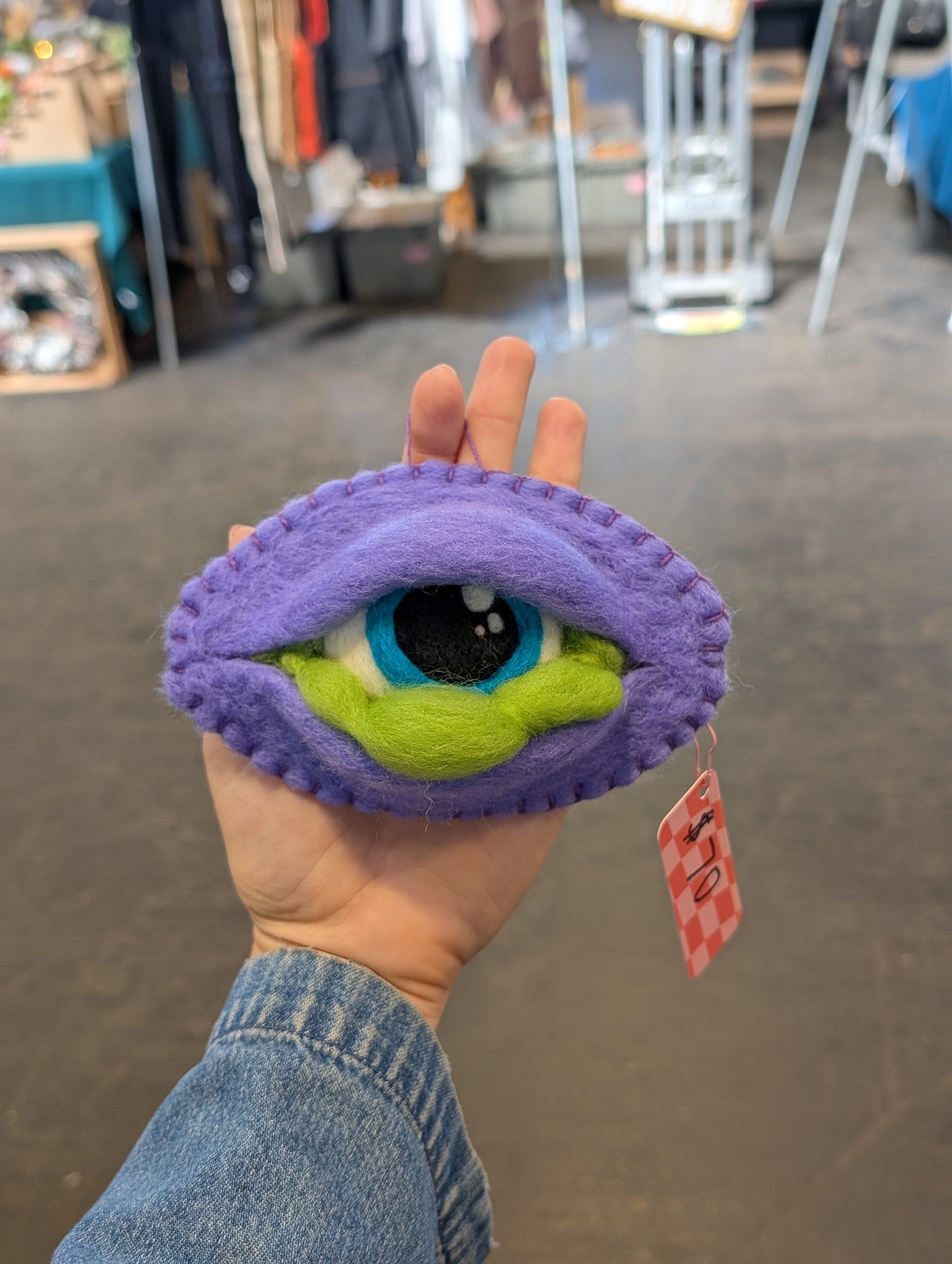 Purple Green Ooze Monster Eye Wall Hanging