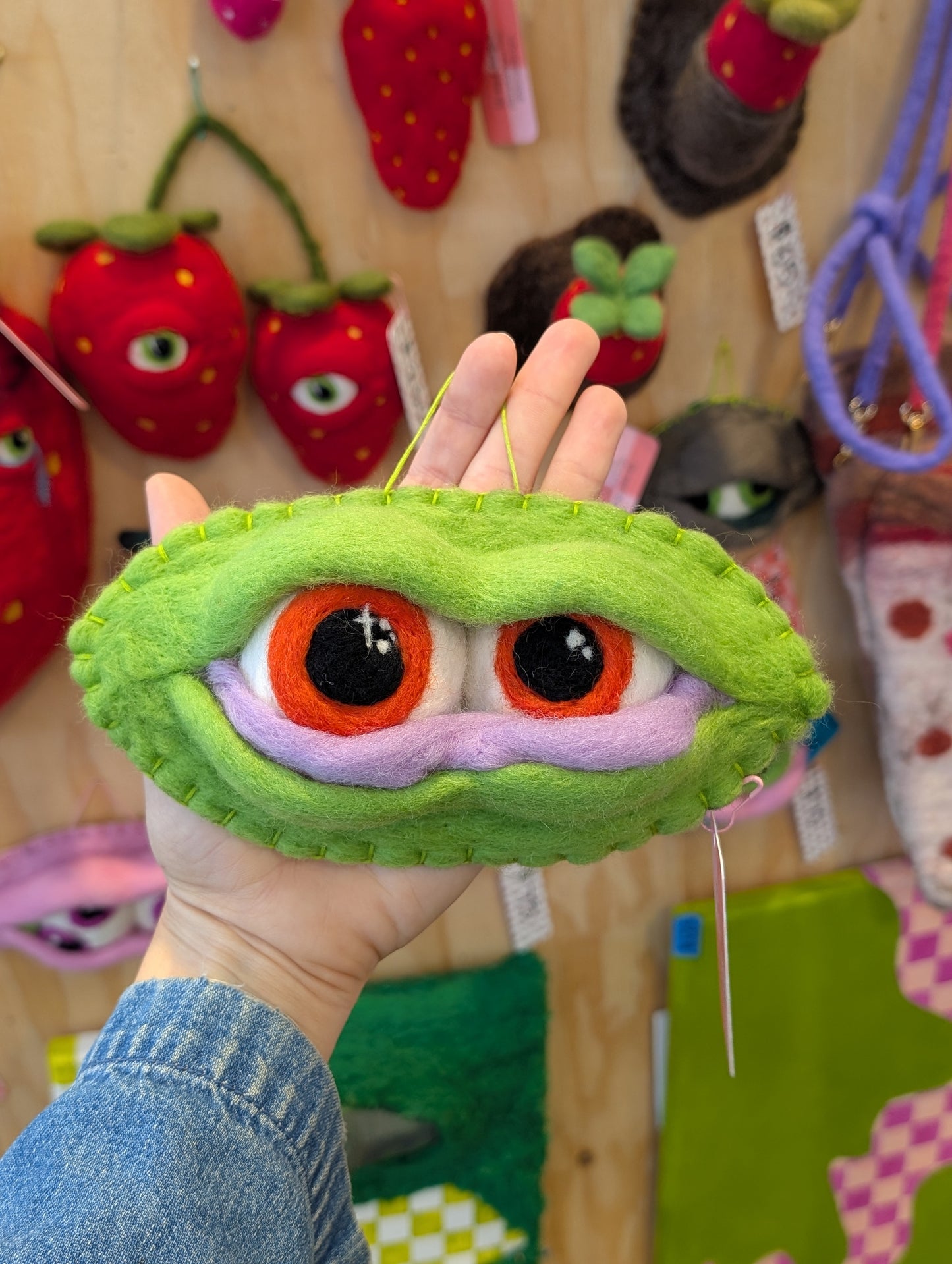 Green Double Monster Eye Wall Hanging