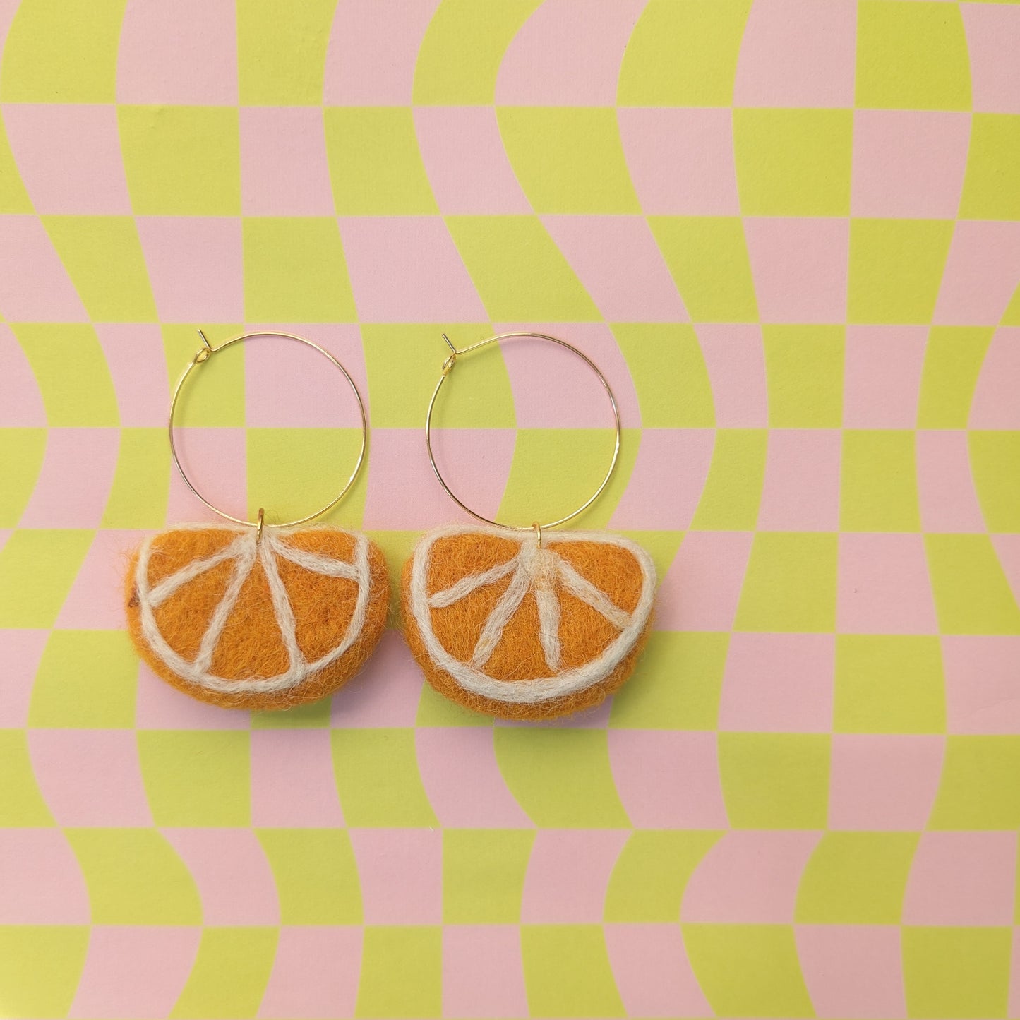 Orange Hoop Earrings