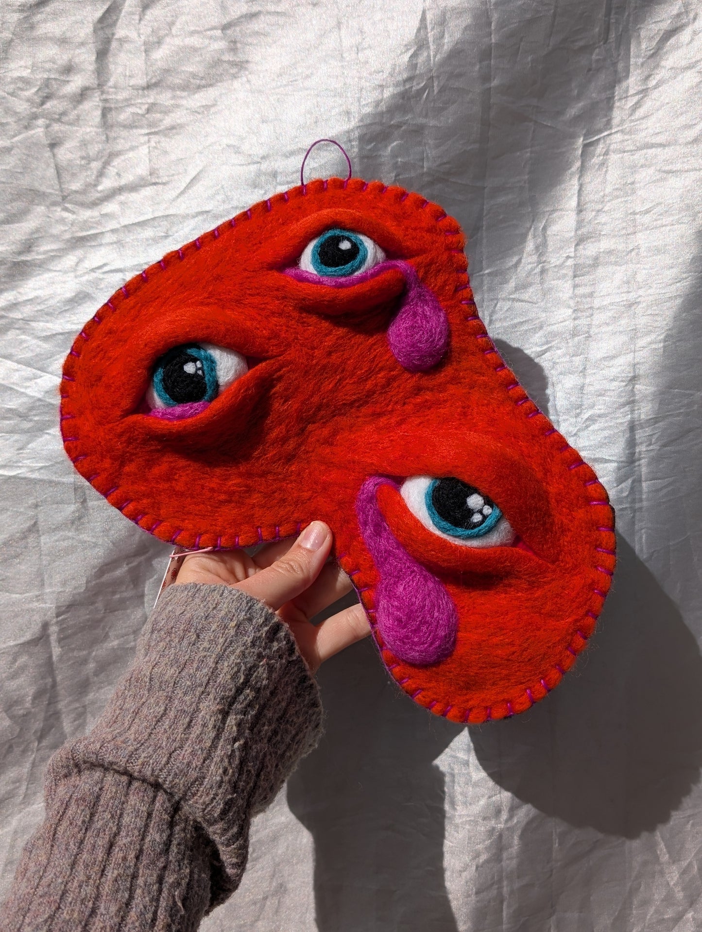 Orange blob Monster Eye Wall Hanging