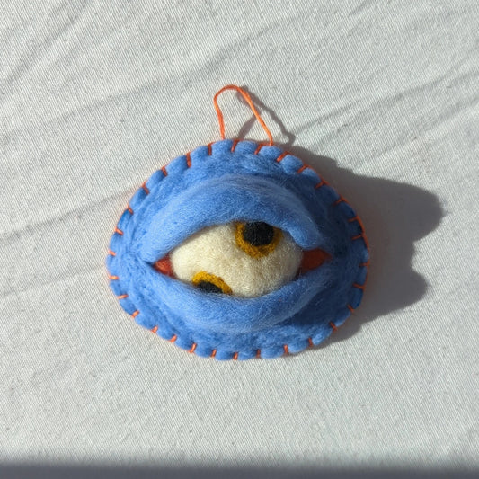 Blue Double Yellow Iris Monster Eye Wall Hanging