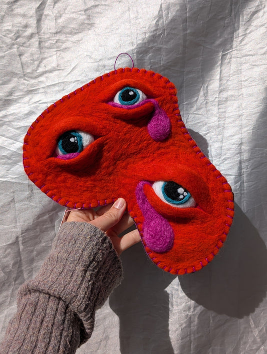 Orange blob Monster Eye Wall Hanging