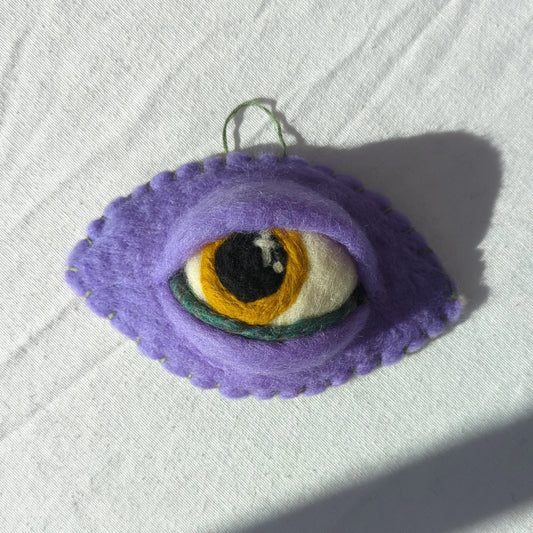 Purple and Yellow Monster Eye Wall Hanging